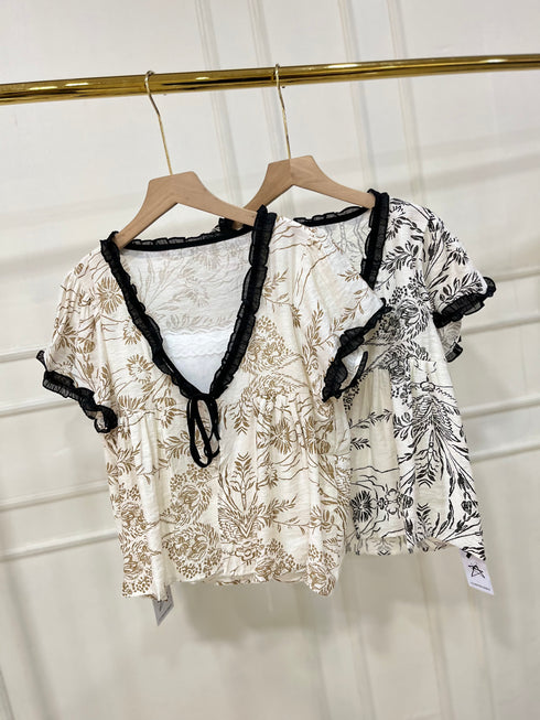 V-neck Short Sleeves Summer Casual Tops